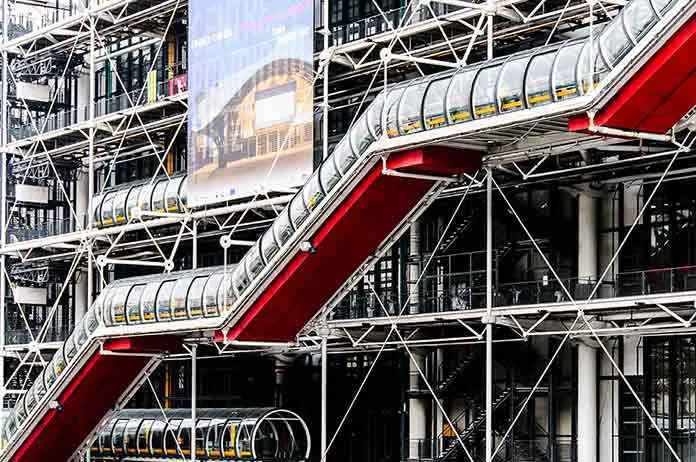 Brutalism in architecture example Centre Pompidou