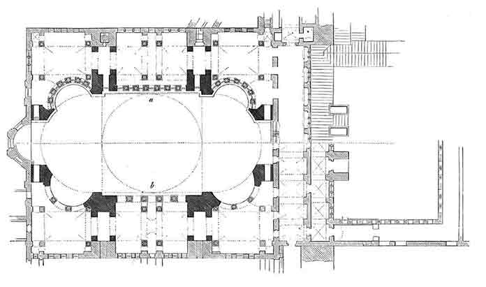 An example of a technical drawing showing the plan of the Hagia Sophia Museum. It is an indicator that the ability of Drawing in Architecture is not required.