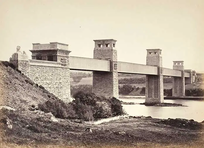 Britannia Bridge made by wrought iron in England