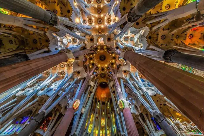 Inside of the Sagrada Familia