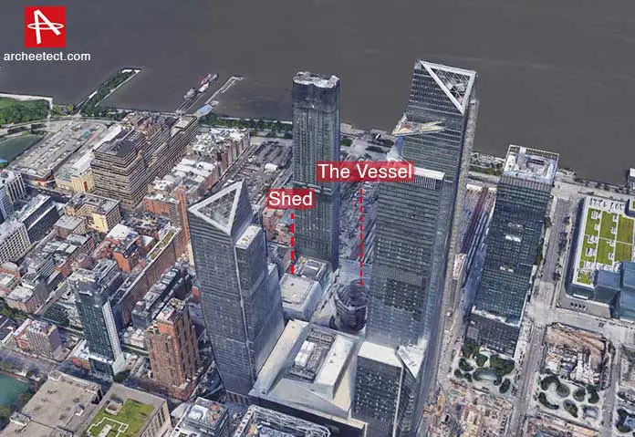 3d satellite view of the Hudson Yards