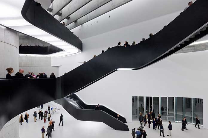 Black sculptural staircase