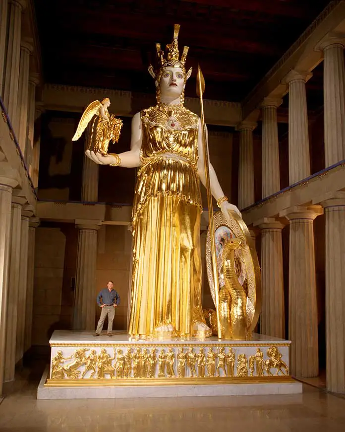 Athena statue in the Parthenon Temple