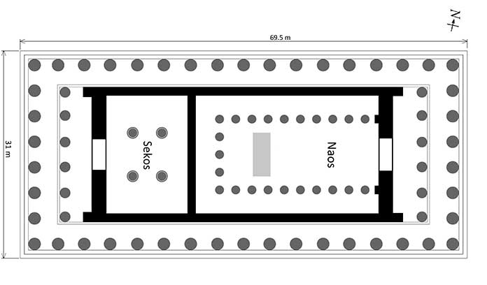 Floor plan of the Parthenon