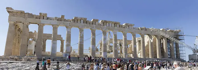 Athena Parthenon temple which is an example of Greek doric order