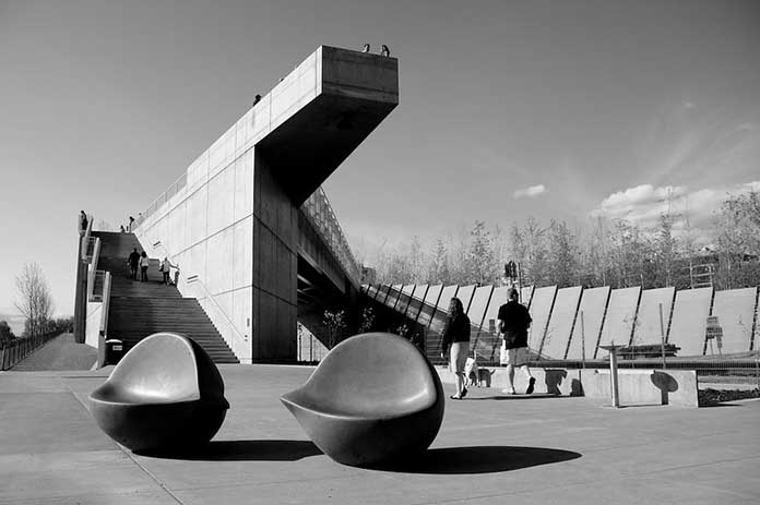 Photography for Olympic Sculpture Park as an example of cantilever design in reinforced concrete structures