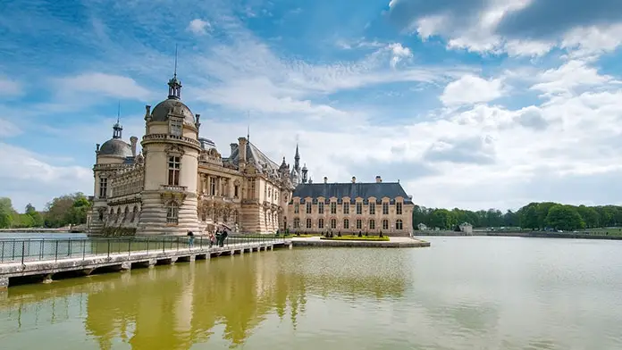 Exterior of the Château de Chantilly, French Rococo building