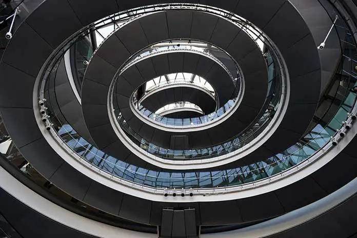 Spiral staircase of London City Hall GLA building