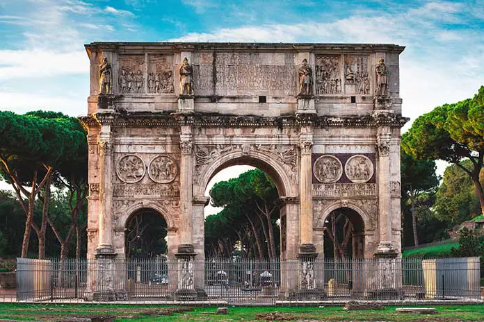 Arch of Constantine as a famous buildings in Rome
