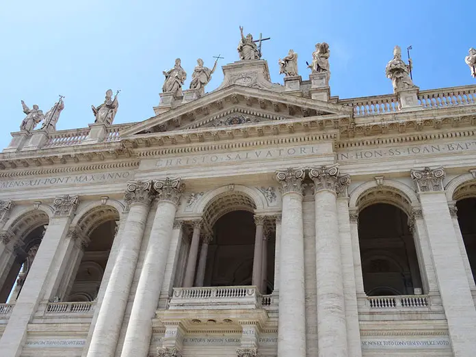 The front facade of the St. John in the Lateran