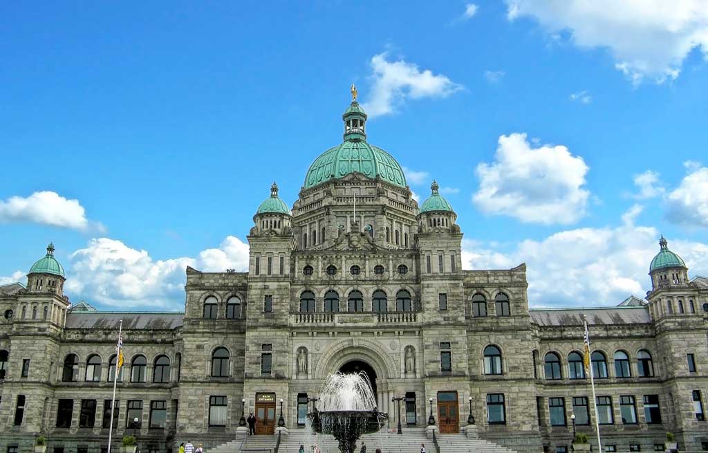 British Columbia Parliament Buildings as a famous landmark in Canada