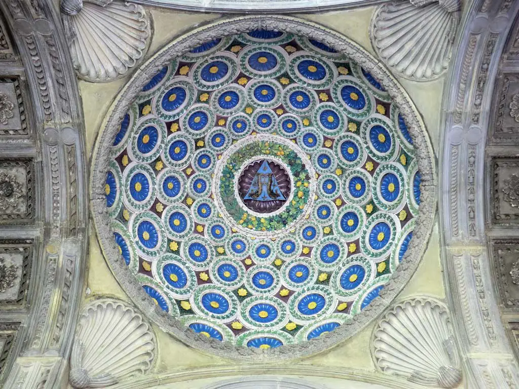 Under the portico dome at the chapter house of Basilica di Santa Croce
