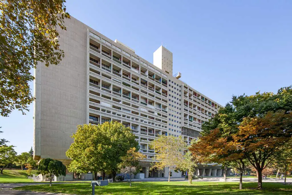 Brutalist architecture's famous example Unite d'Habitation by Le Corbusier