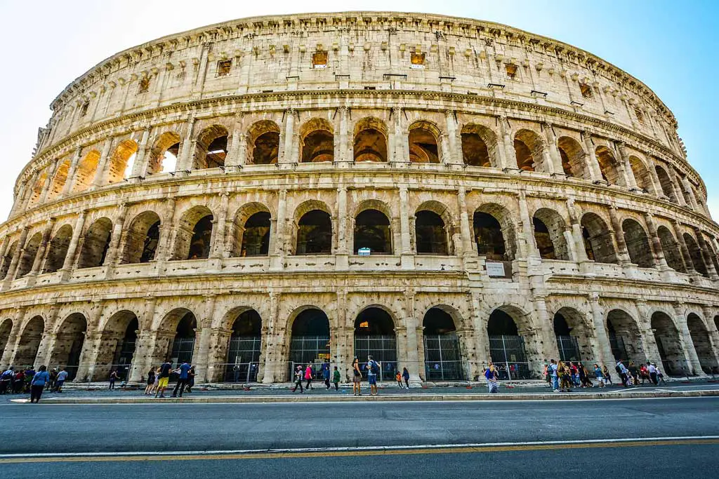 Colosseum, the famous circular amphitheater in Rome, Italy