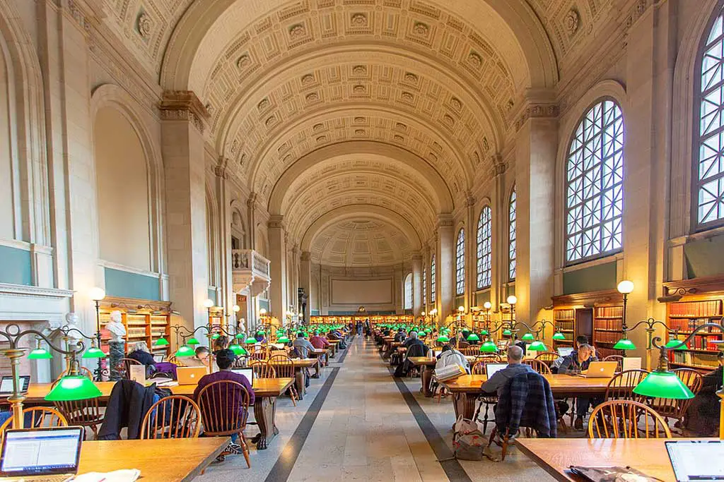Boston Public Library in Massachusetts, USA