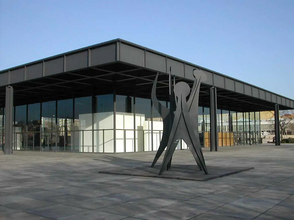 Neue Nationalgalerie, alias New National Gallery, is a project designed by Mies van der Rohe in Berlin.